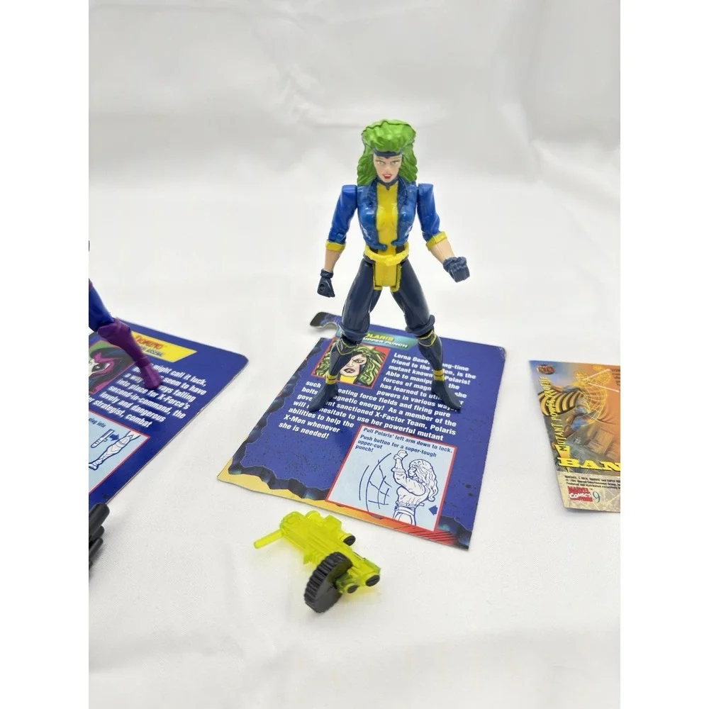 Marvel X-Men Action Figures Lot of 2 Polaris & Domino Complete w/ Weapons 1990s